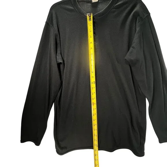 Vtg Patagonia Capilene Black Henley Shirt Snap Large Base Layer Long Sleeve USA - Picture 7 of 9